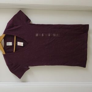 New with tags VS Pink sleepwear short sleeve tee size xs in burgundy speckled